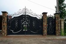 Фото - ART: 55 Ворота с калиткой, кованые, не прозрачные, Ампир